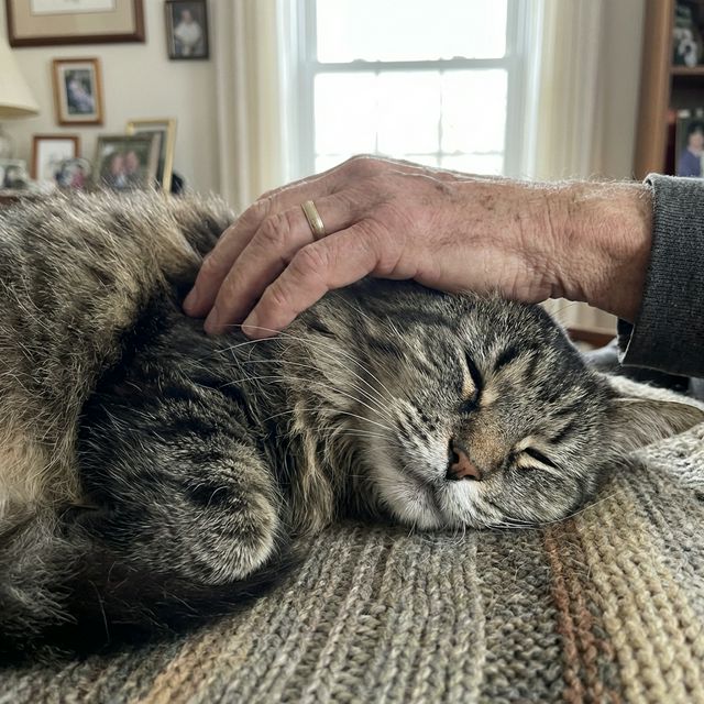 Senior cat sleeping