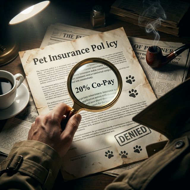 Magnifying glass revealing Co-Pay fine print